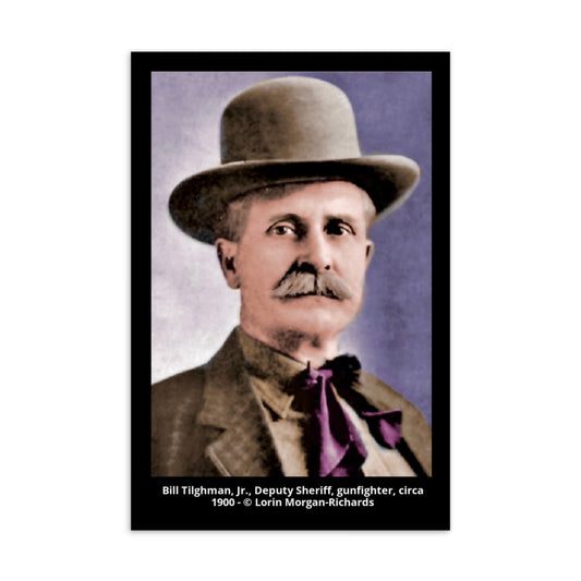 Bill Tilghman Postcard, colorization by Lorin Morgan-Richards