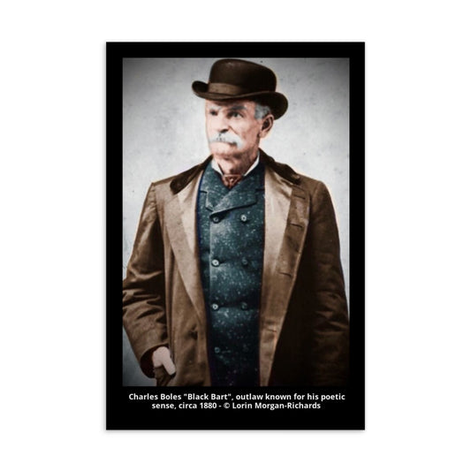 Black Bart Postcard, colorization by Lorin Morgan-Richards