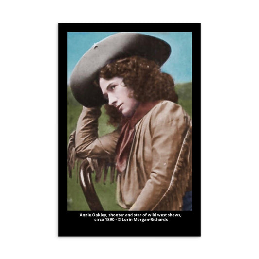 Annie Oakley Postcard, colorization by Lorin Morgan-Richards