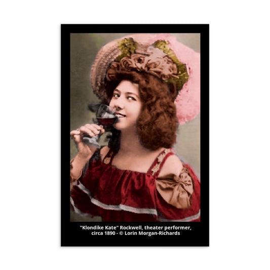 Klondike Kate Maxwell Postcard, colorization by Lorin Morgan-Richards