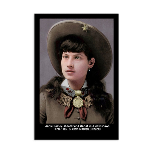 Annie Oakley (2nd) Postcard, colorization by Lorin Morgan-Richards