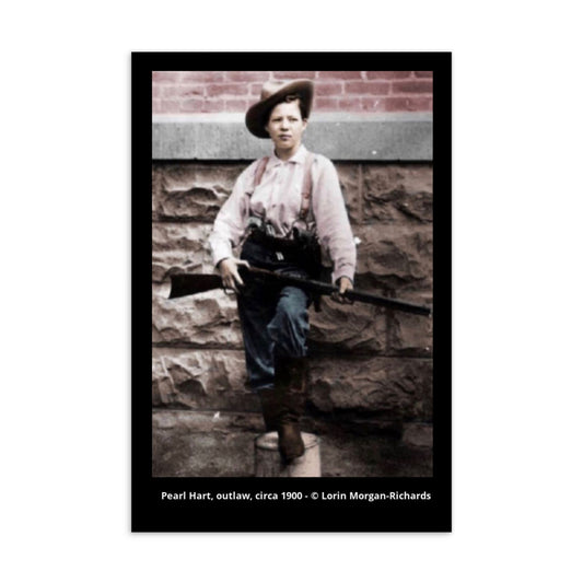 Pearl Hart Postcard, colorization by Lorin Morgan-Richards