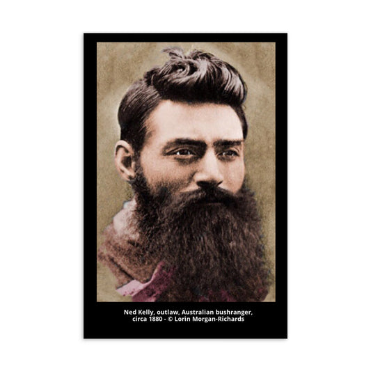 Ned Kelly Postcard, colorization by Lorin Morgan-Richards